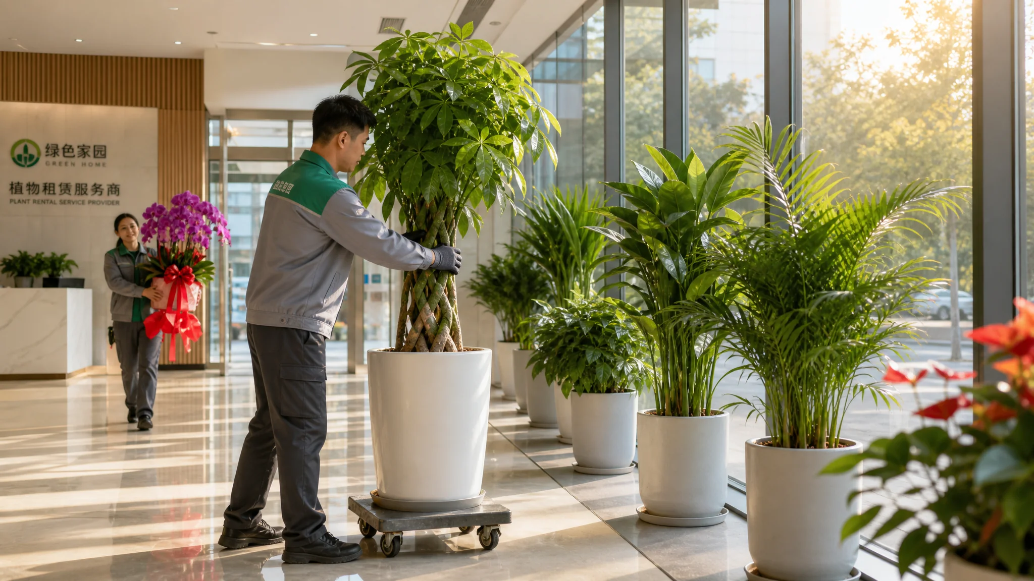 租赁绿植盆栽的隐藏福利：免费换苗和节假日摆放
