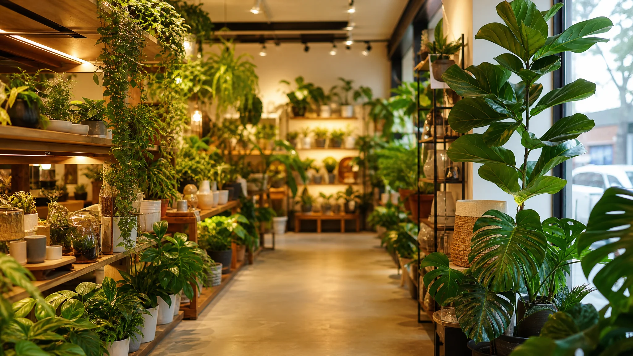绿植店装修怎么做？灯光和动线的门道