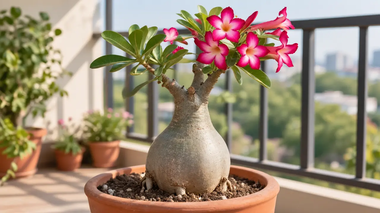 绿植沙漠玫瑰怎么养？块干胖肚、开花、浇水、毒性与繁殖一次讲透