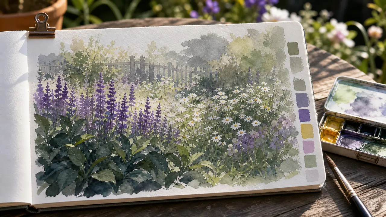 绿植花圃绘画入门：从画一盆到画一片，构图和写生的实操方法