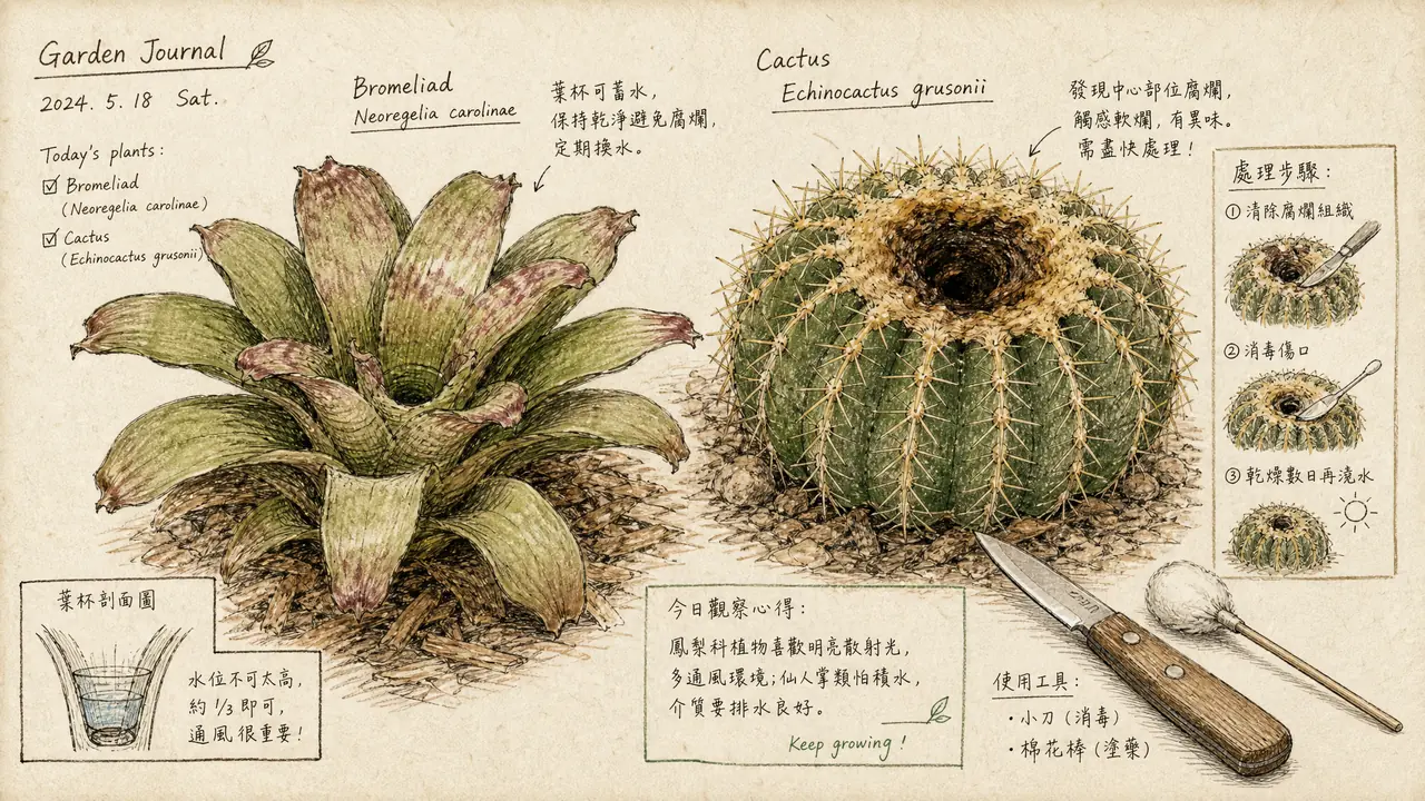 绿植烂心还有救吗？凤梨和仙人掌烂心的判断方法与砍头抢救步骤
