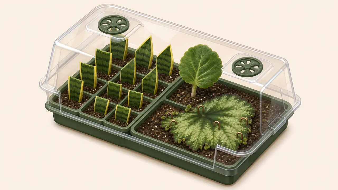 插叶绿植怎么插：大岩桐虎皮兰秋海棠的叶切法差异与不定芽位置