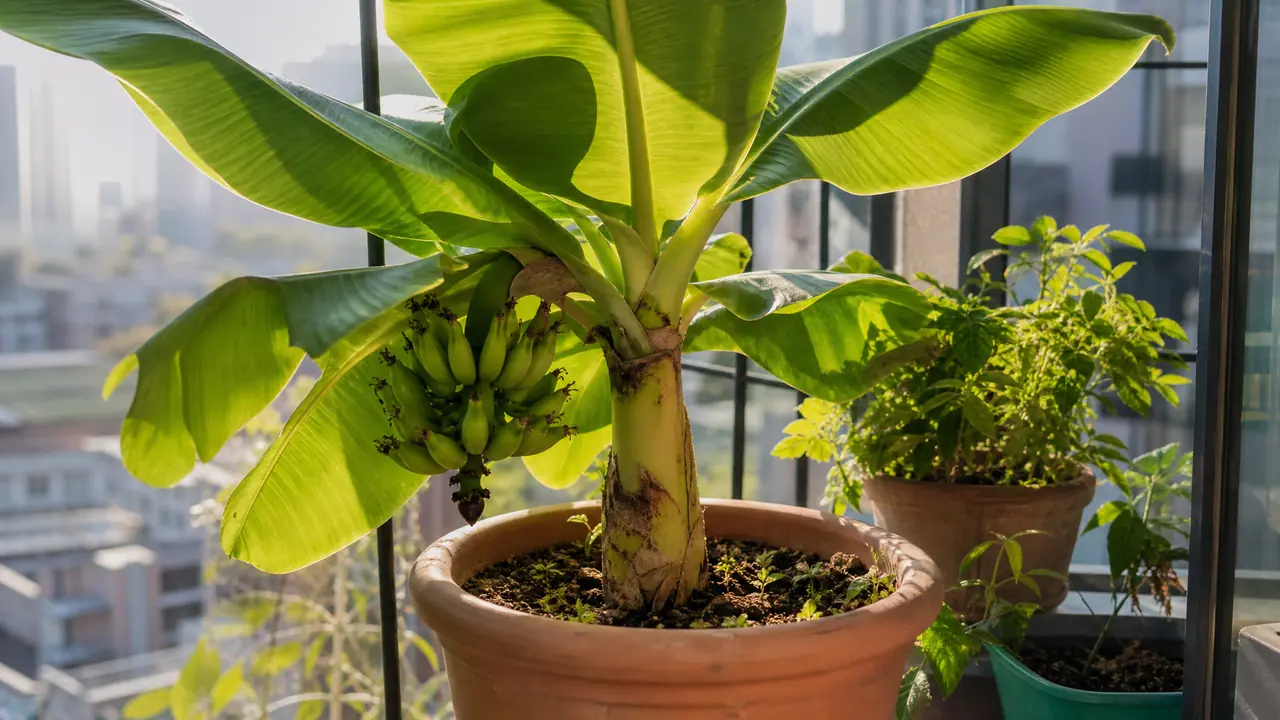 香蕉种绿植现实吗？北方阳台盆栽香蕉从选苗到挂果全流程