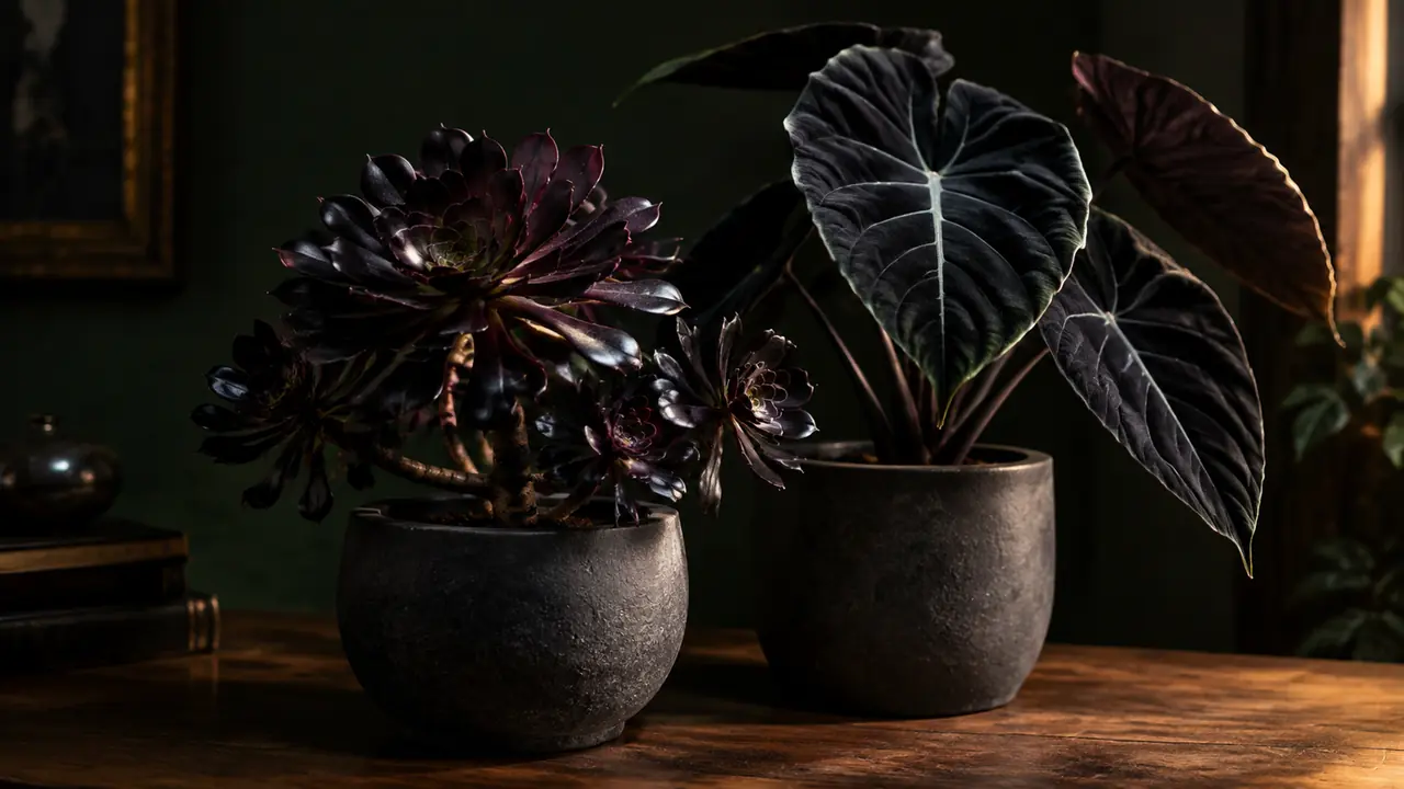 黑紫色绿植盘点：黑法师、黑叶芋、黑骨茶，黑从花青素里来
