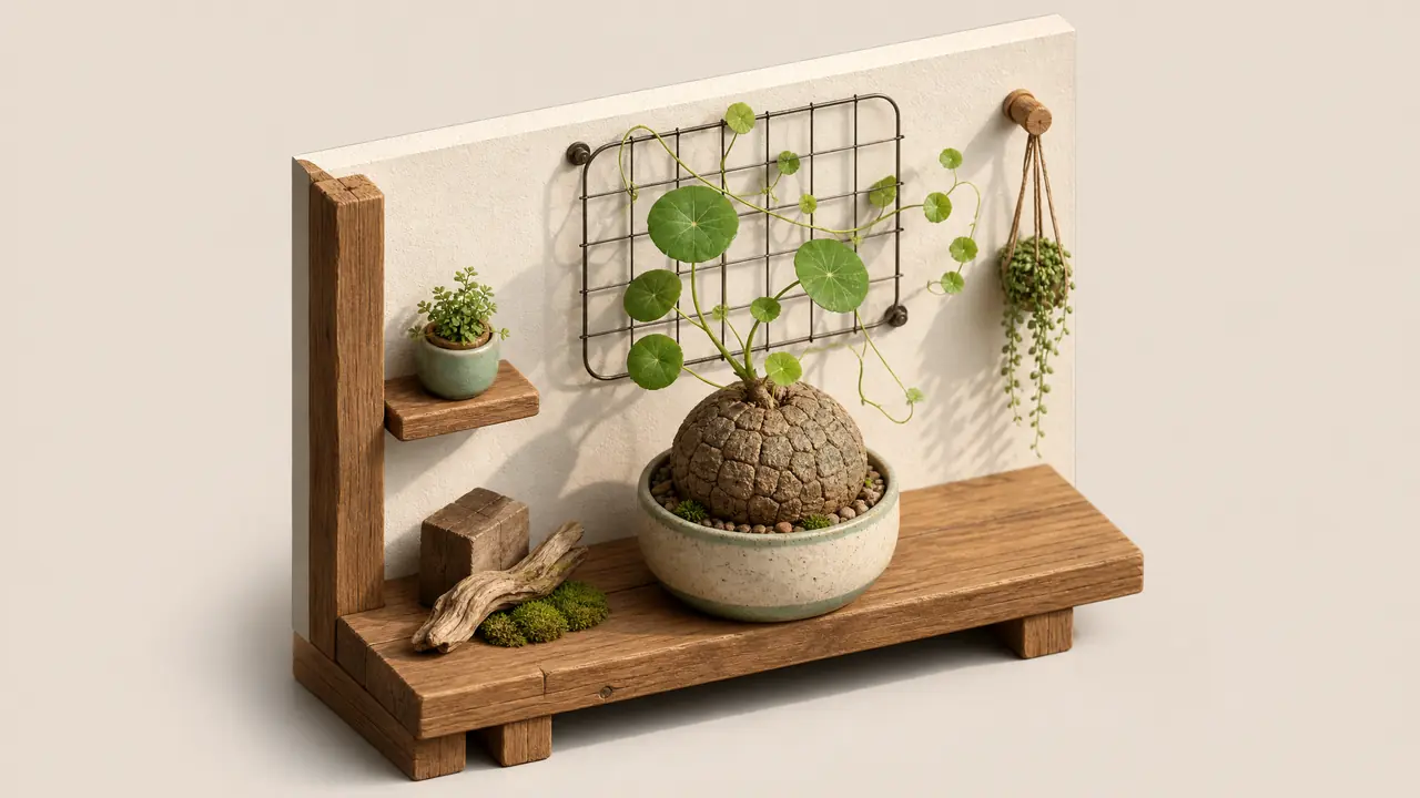 山乌龟绿植怎么养？块根爬满半面墙的牵引与养护实录