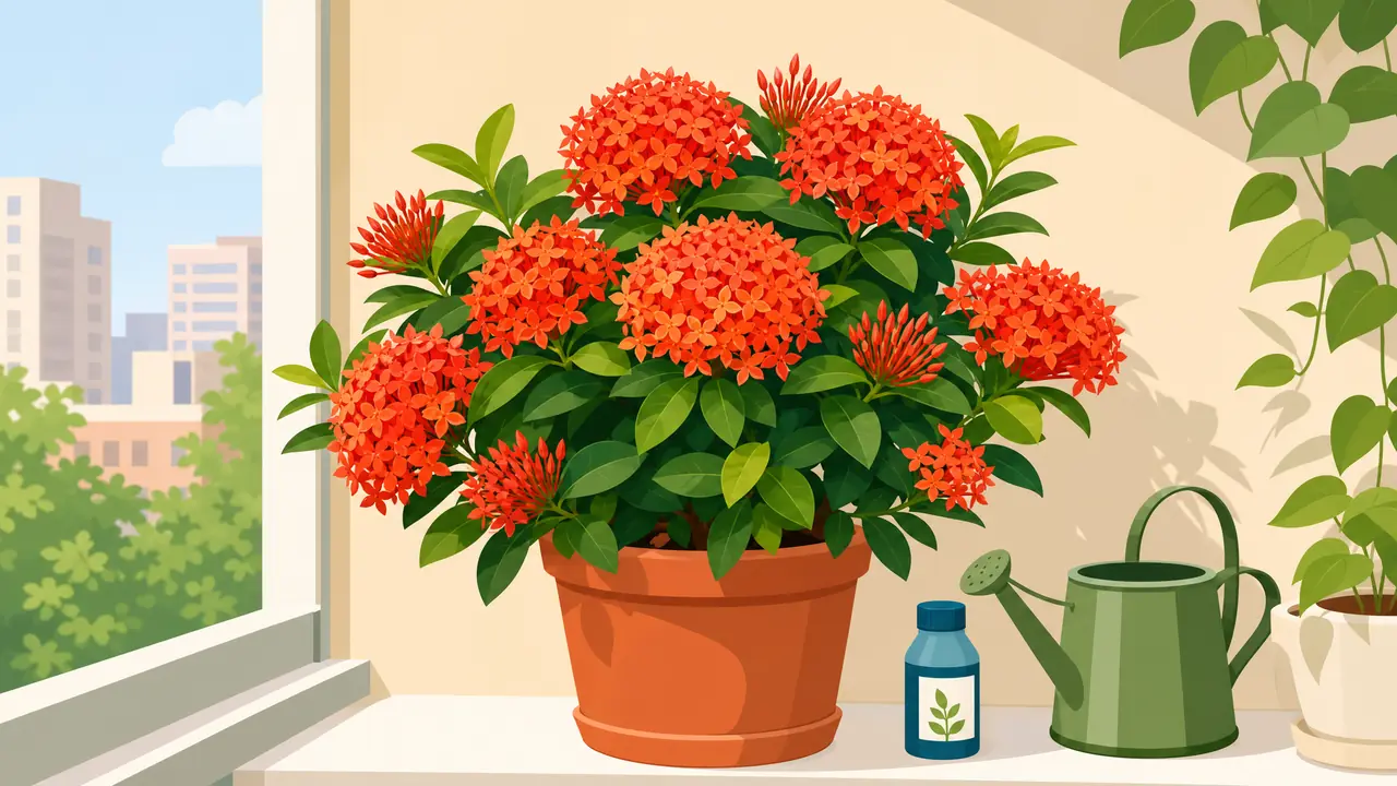 仙丹花盆栽怎么养：龙船花缺铁黄叶对策与修剪促花时机