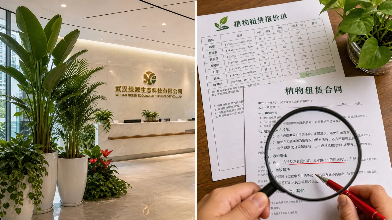 武汉绿植租赁公司怎么选：报价单和合同里的坑，我替你踩过一遍