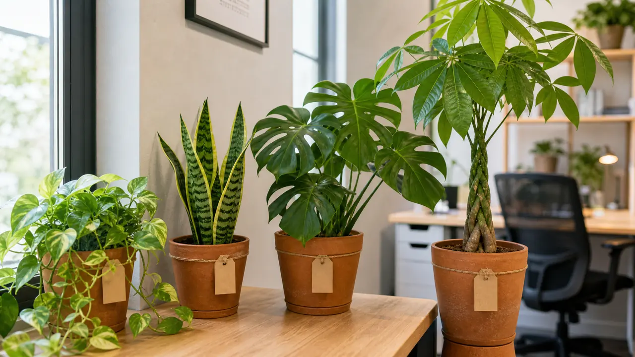 办公室绿植名称图片对照：工位边的绿植一眼叫出名字