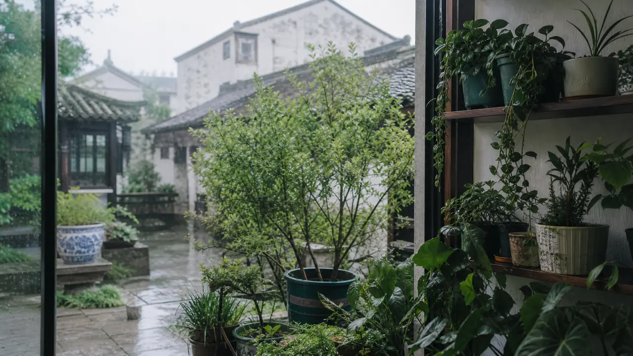 扬州绿植怎么养：梅雨伏天不烂根，老城院子和新区公寓各有各的养法
