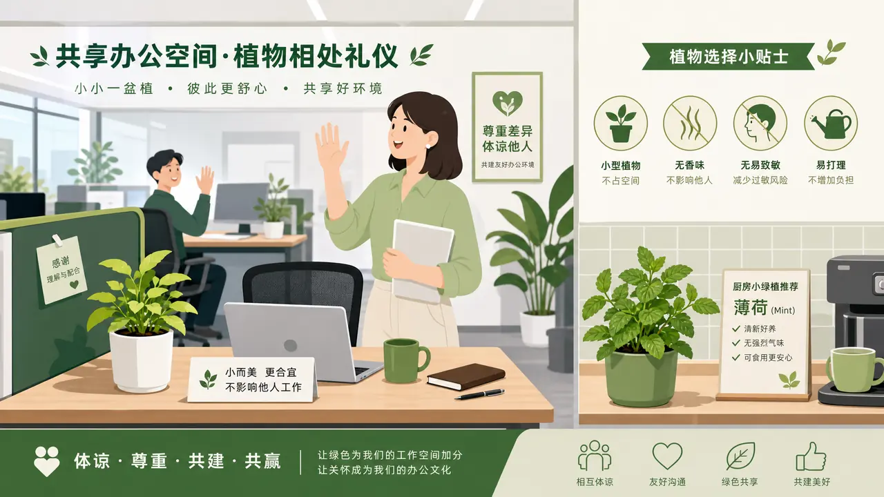 办公室适合养什么绿植：公共空间兼容指南，不打扰同事才算选对