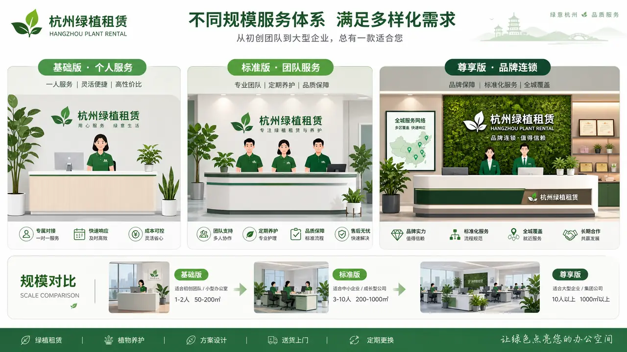 杭州绿植租赁公司怎么挑：先看规模分层，小团队、中型公司与连锁品牌对比