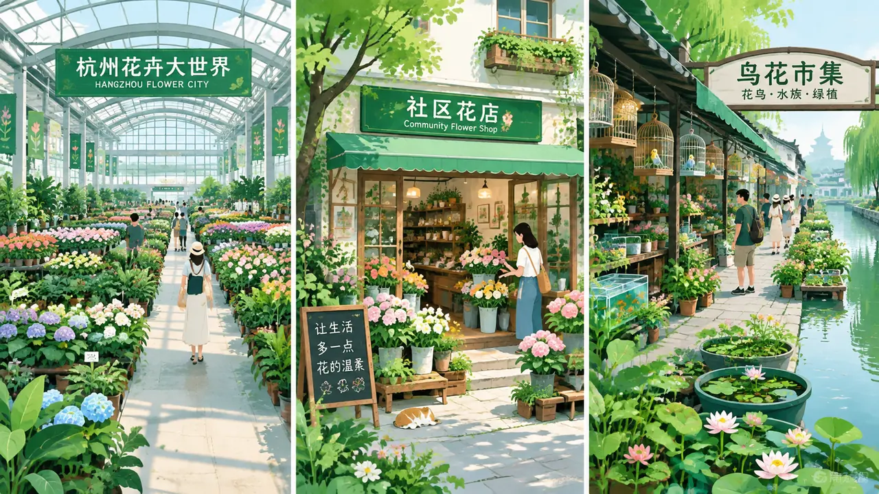 杭州买绿植怎么选地方：花卉城、社区花店和花鸟市场各适合谁