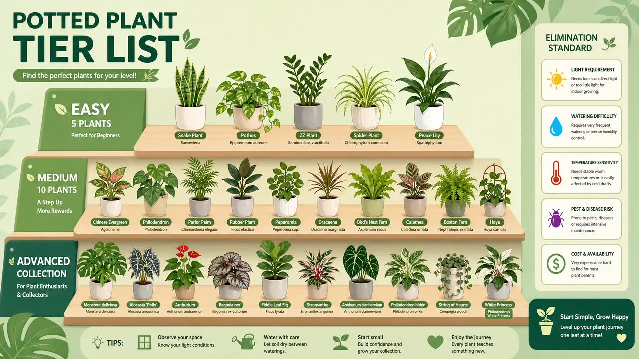 绿植盆栽大全：新手三阶养植路线与淘汰标准