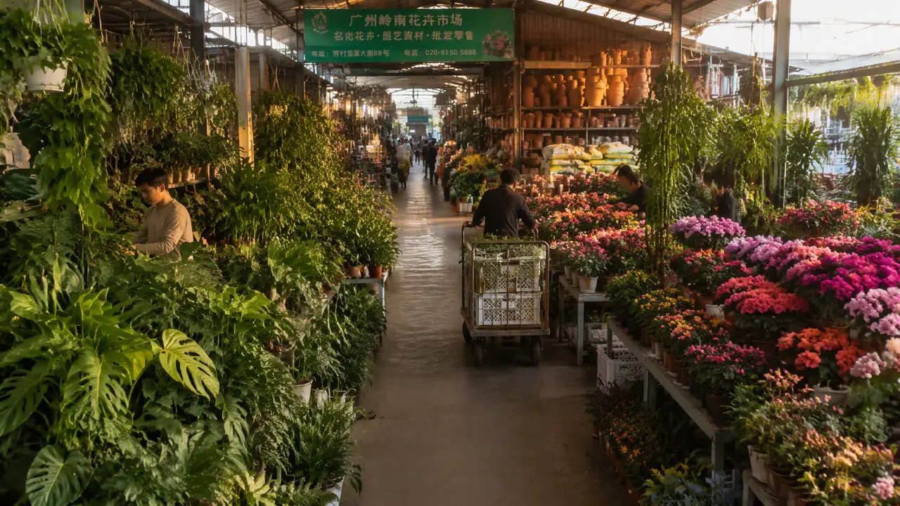 广州绿植批发市场怎么走？盆花区、观叶区、资材区的动线与时段