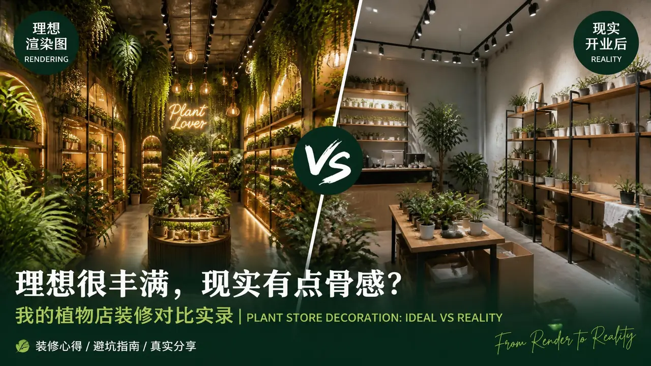 绿植店面装修效果图能信几分？开店实测的落差与反推清单