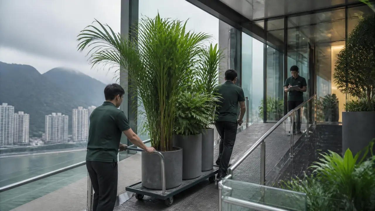 重庆绿植租摆公司怎么选？山城办公租摆的行情、爬坡成本和合同门道