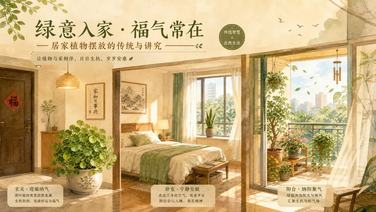 居家绿植风水有哪些说法？玄关卧室到阳台的讲究和真实原理