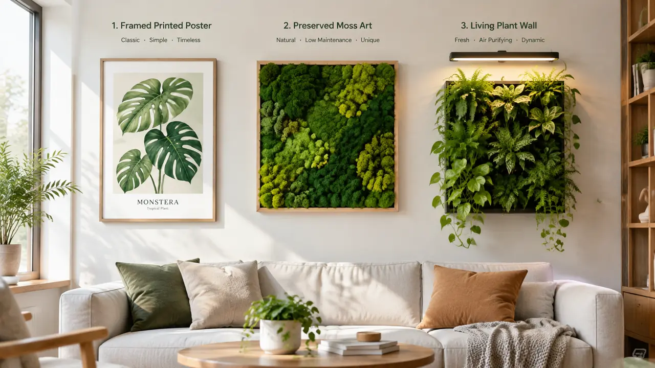 绿植壁画怎么选？苔藓画、印刷壁画和活体墙的区别一次讲清