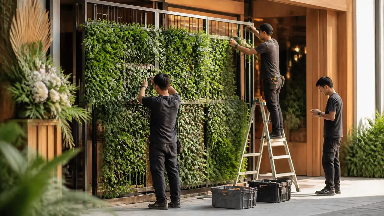 绿植墙包装活动场地，租还是买？装拆运输的账我算给你看