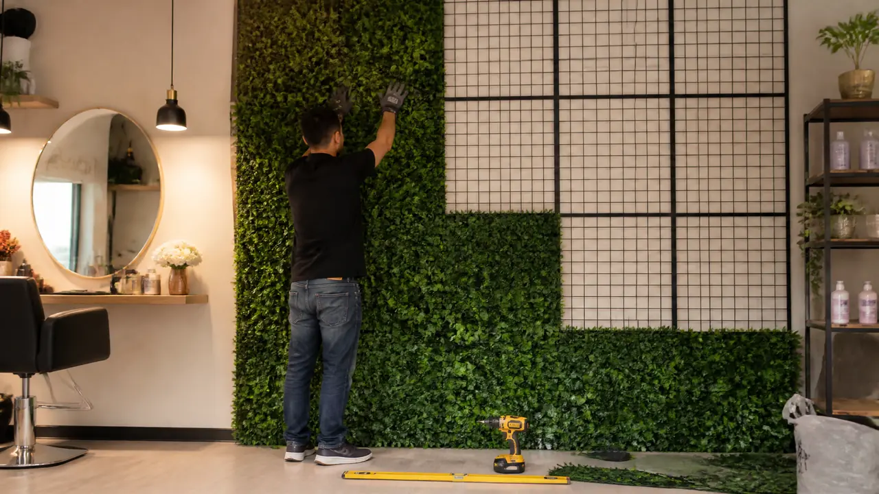 仿真绿植墙安装流程怎么走？从量尺到验收的工期实测