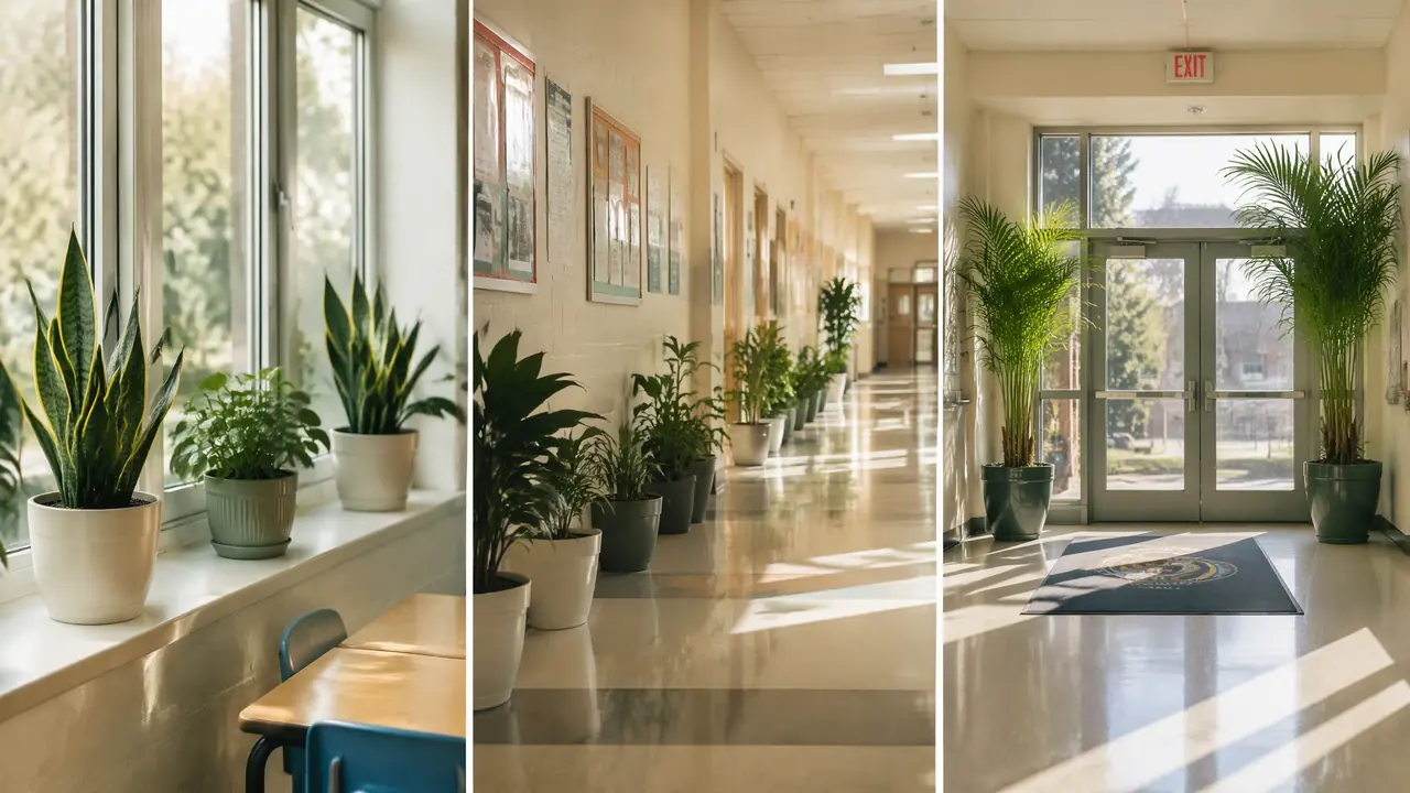 学校绿植怎么布置？教室、走廊、门厅分区设计方案