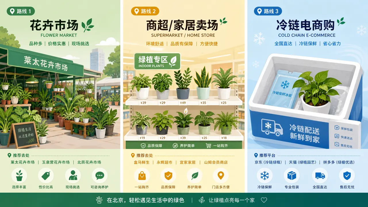 北京哪买绿植？花市、超市、冷链电商三条路怎么选