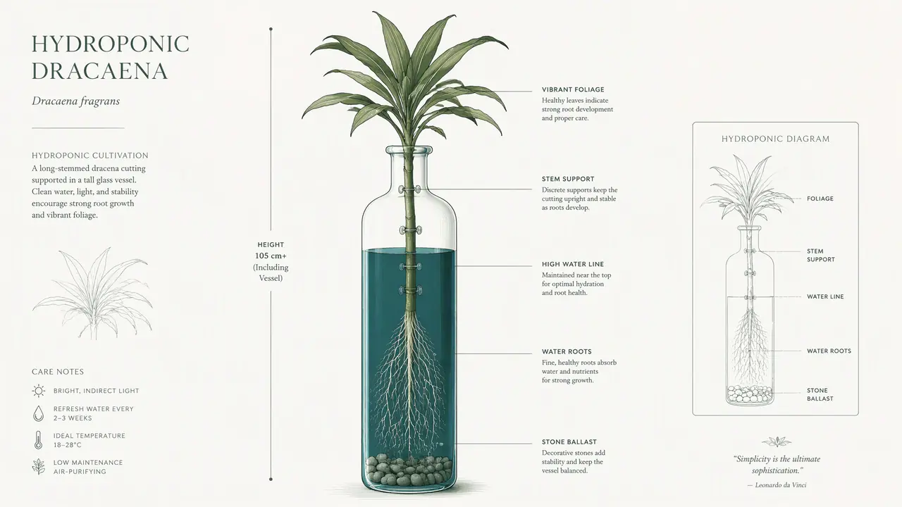 水培绿植高杆怎么养？一米以上瓶栽的固定、配重与大水位管理
