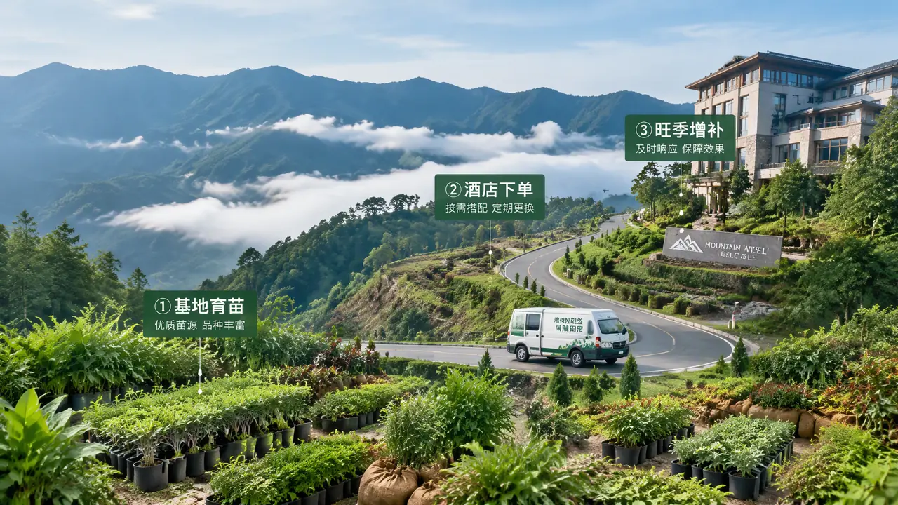 云南绿植租摆好做吗？昆明养苗省钱，地州酒店单和旺季加摆才是真门槛