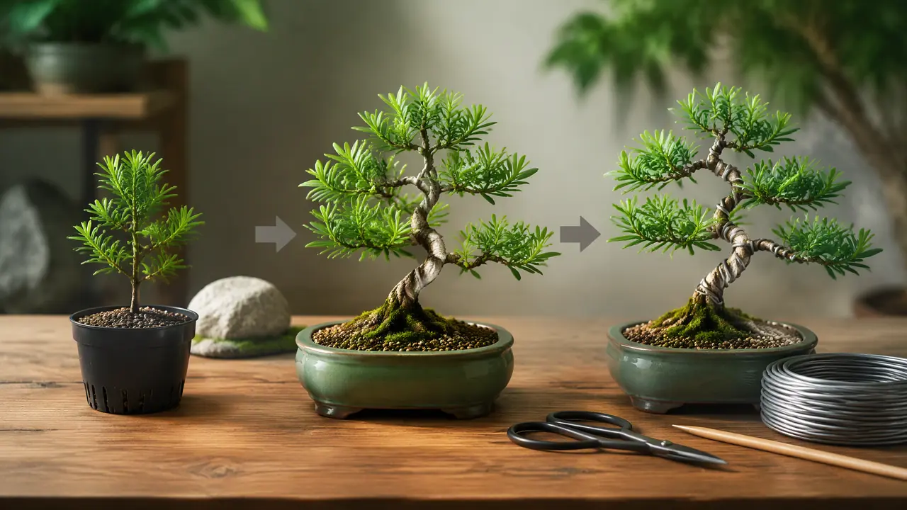 绿植盆景桌面入门：从挑一盆小罗汉松到第一次铝线蟠扎